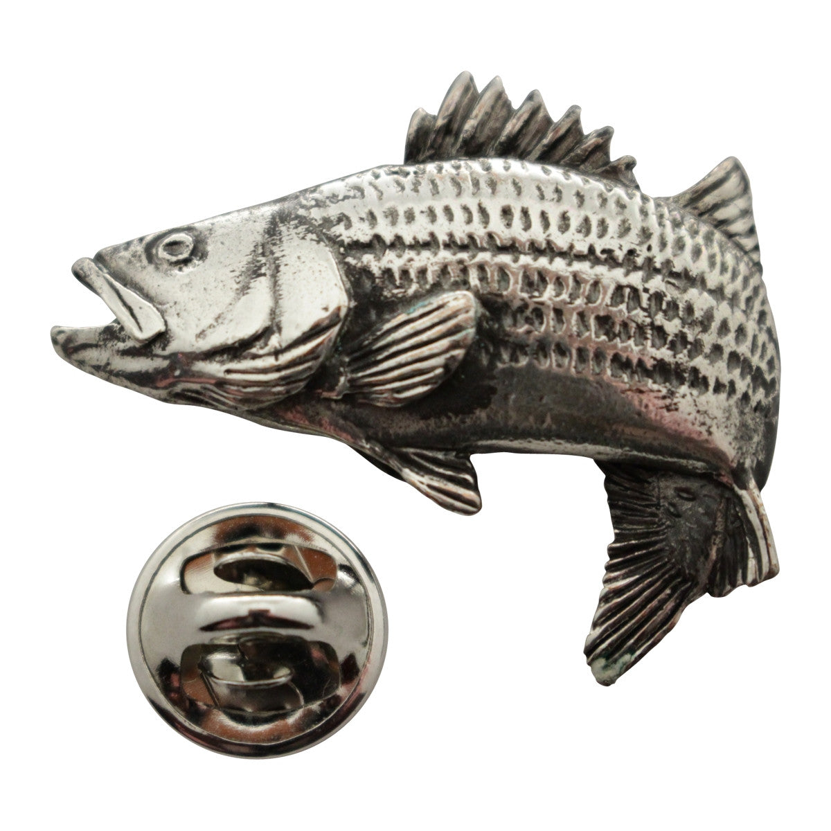 Jumping Striper Pin ~ Antiqued Pewter ~ Lapel Pin ~ Sarah's Treats & Treasures